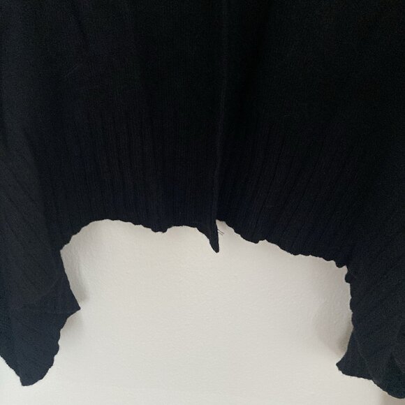 Kaliyana Black Cardigan Single Button Ribbed Wide Sleeve Size M - Picture 3 of 6